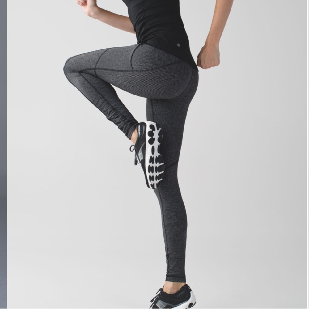 Lululemon Speed Tight IV - Giant Herringbone Black Heathered Black